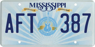 MS license plate AFT387