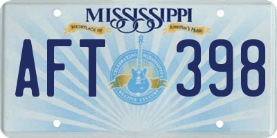 MS license plate AFT398