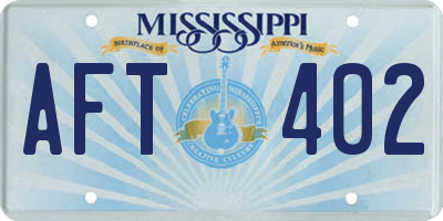 MS license plate AFT402