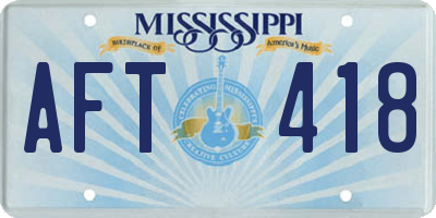 MS license plate AFT418