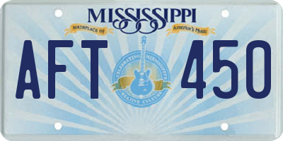 MS license plate AFT450