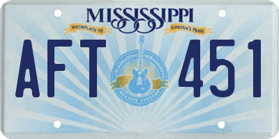 MS license plate AFT451