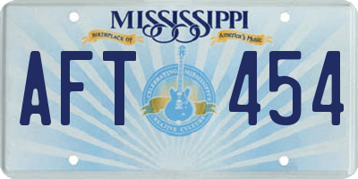 MS license plate AFT454