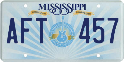 MS license plate AFT457