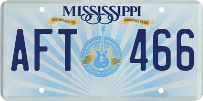 MS license plate AFT466