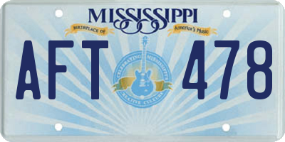 MS license plate AFT478