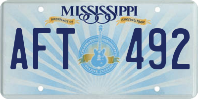 MS license plate AFT492