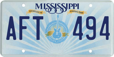 MS license plate AFT494