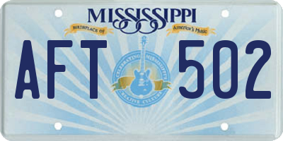 MS license plate AFT502