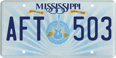 MS license plate AFT503