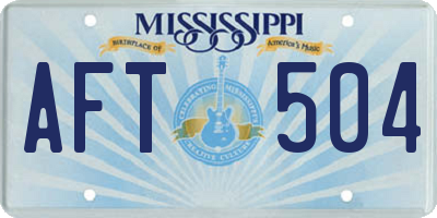 MS license plate AFT504