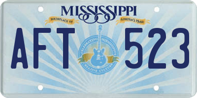MS license plate AFT523