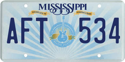MS license plate AFT534