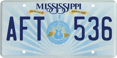 MS license plate AFT536