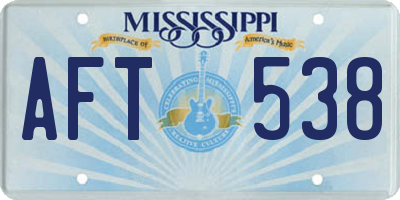 MS license plate AFT538