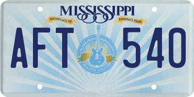 MS license plate AFT540