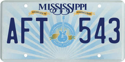 MS license plate AFT543