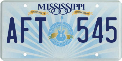 MS license plate AFT545