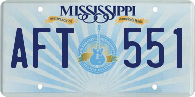 MS license plate AFT551