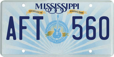 MS license plate AFT560