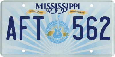 MS license plate AFT562