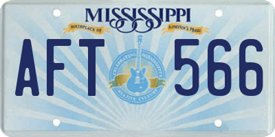 MS license plate AFT566