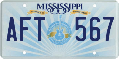 MS license plate AFT567