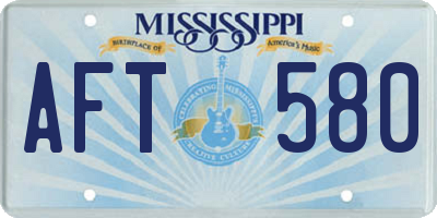 MS license plate AFT580