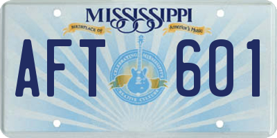 MS license plate AFT601