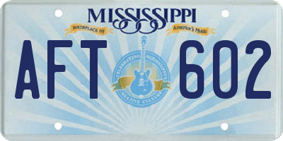 MS license plate AFT602