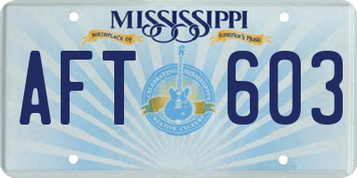 MS license plate AFT603
