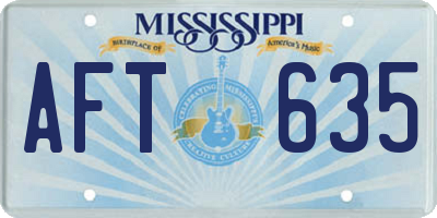 MS license plate AFT635
