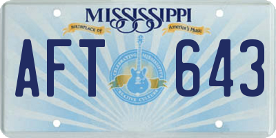 MS license plate AFT643