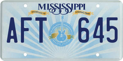 MS license plate AFT645