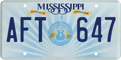 MS license plate AFT647