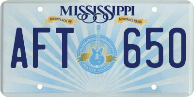 MS license plate AFT650