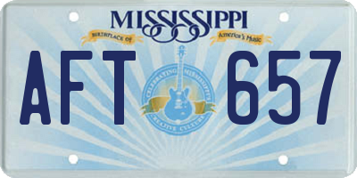 MS license plate AFT657