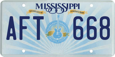 MS license plate AFT668