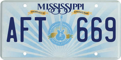 MS license plate AFT669