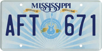 MS license plate AFT671