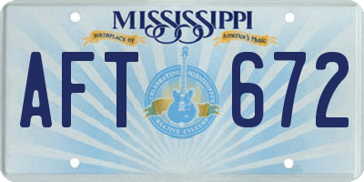 MS license plate AFT672