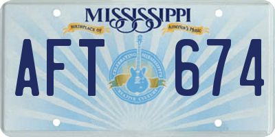 MS license plate AFT674