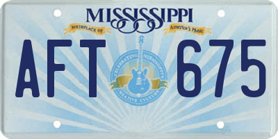 MS license plate AFT675