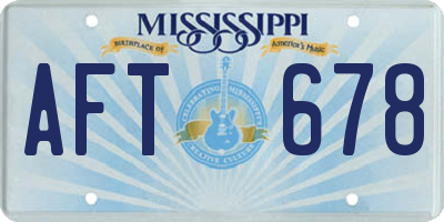 MS license plate AFT678