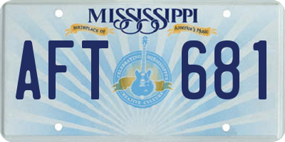 MS license plate AFT681