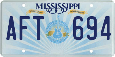 MS license plate AFT694