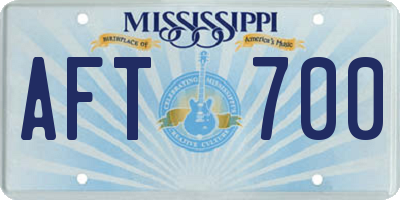 MS license plate AFT700