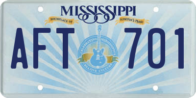 MS license plate AFT701