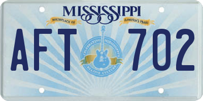 MS license plate AFT702