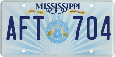 MS license plate AFT704